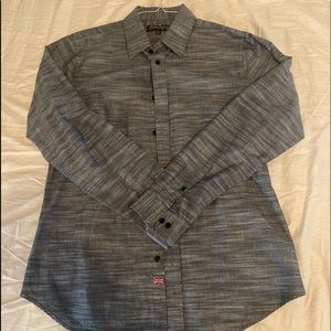 Thomas Payne large heather blue button up